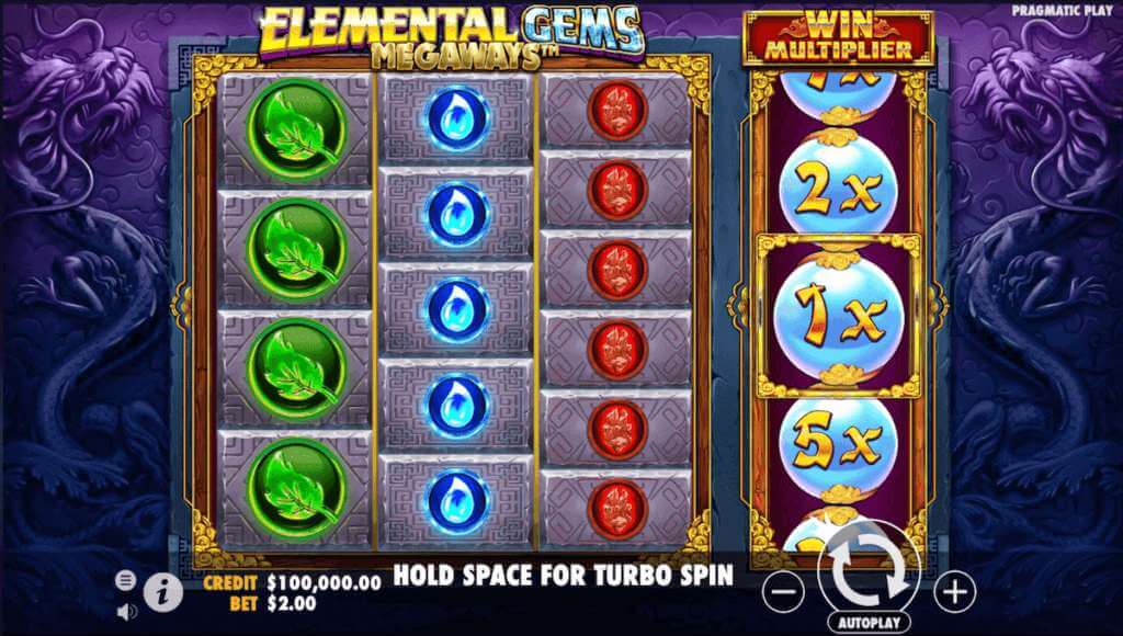 Elemental Gems Megaways Slot Game for India Players Main Menu