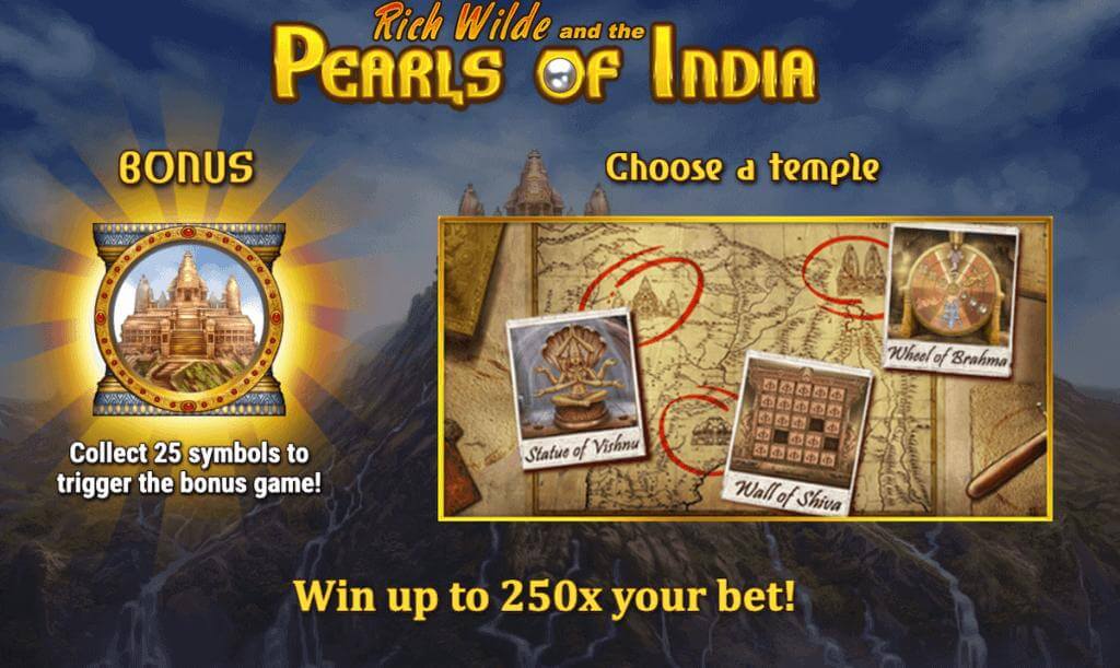 Pearls of India Play'n Go online slot india temple bonus