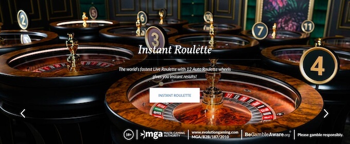 Evolution Gaming Instant Roulette Evolution Gaming new Instant Roulette