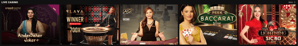 live casino at BetCG