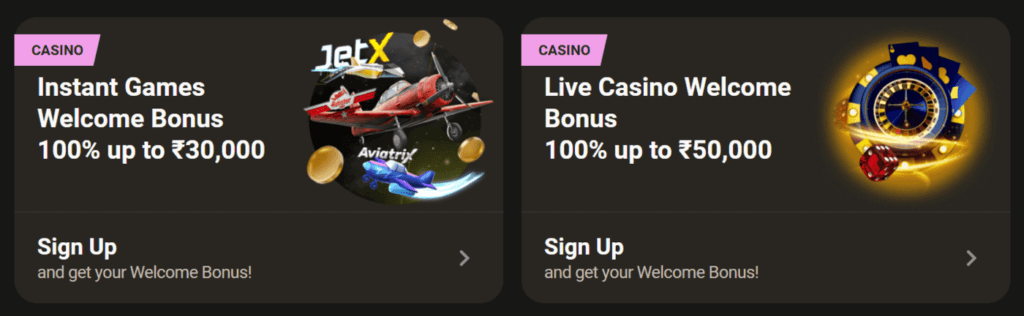 Parimatch पर वेलकम बोनस