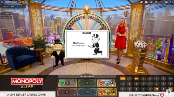 monopoly live evolution gaming monopoly live chance