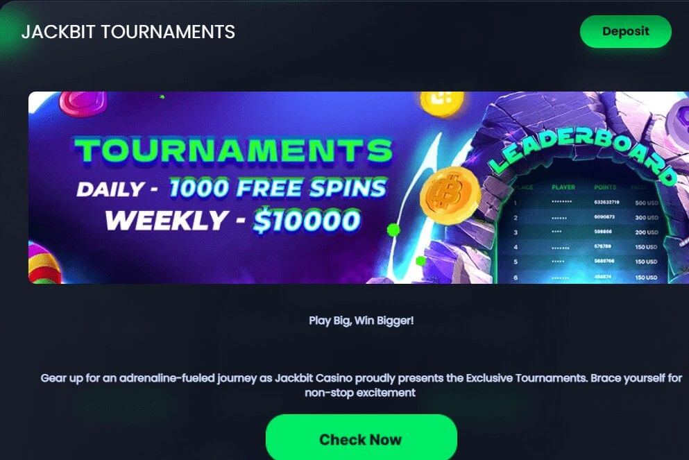 tournaments at jackbit